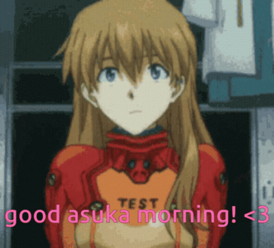Girl In Test Suit Says Good Asuka Morning GIF