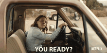 Girl In The Car Asking Are You Ready GIF