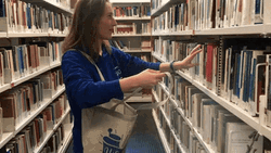 Girl In The Library Book Shopping GIF
