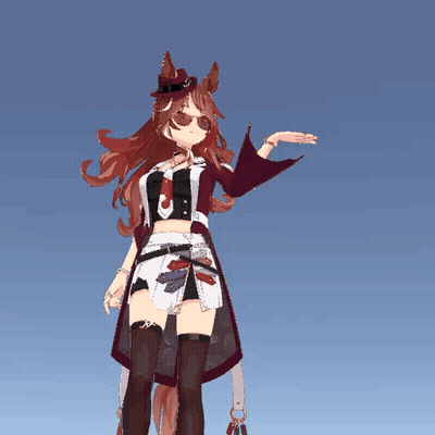 Girl In Top Hat And Sunglasses Against Blue Sky GIF