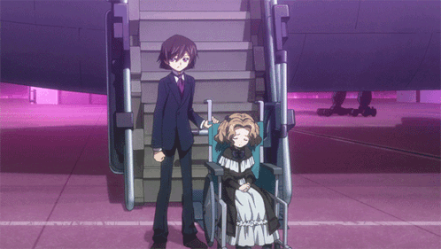 Girl In Wheelchair Being Pushed GIF