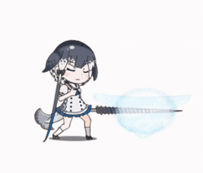 Girl in White and Blue Dress Holding Drill in Front of Blue Spiral