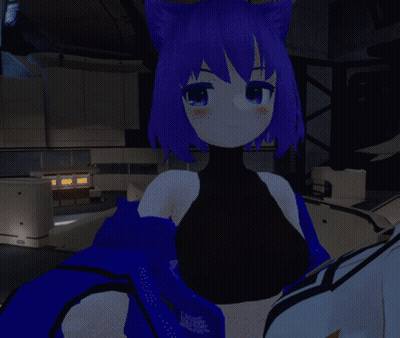 Girl In White Dress Next To Girl With Cat Ears GIF