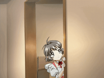 Girl In White Dress Peeking GIF