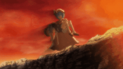 Girl In White Dress Standing On Rock GIF