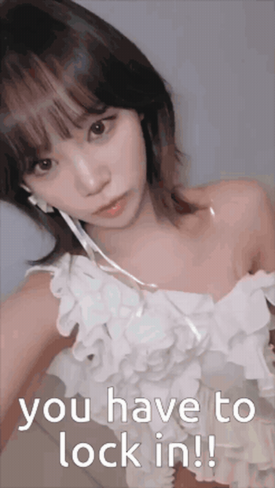 Girl In White Dress Taking Selfie You Have To Lock In GIF