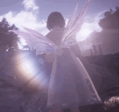 Girl In White Dress With Fairy Wings GIF