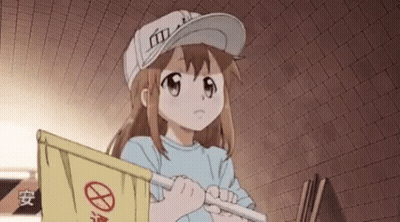 Girl In White Hat Holding Yellow Flag GIF