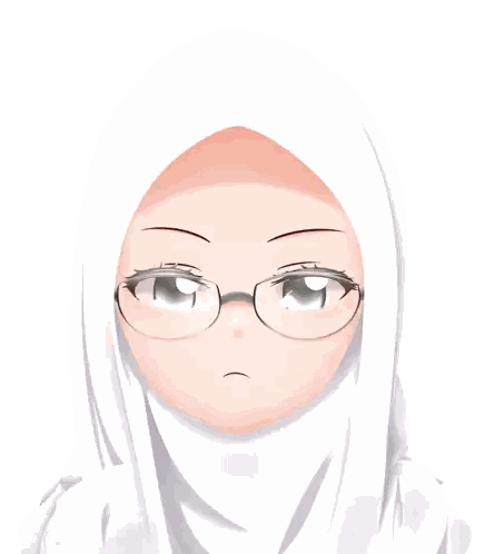 Girl In White Hijab And Glasses Sticker