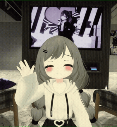 Girl in White Hoodie With Heart Waving