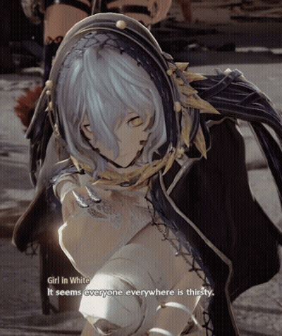 Girl In White Saying Thirsty GIF