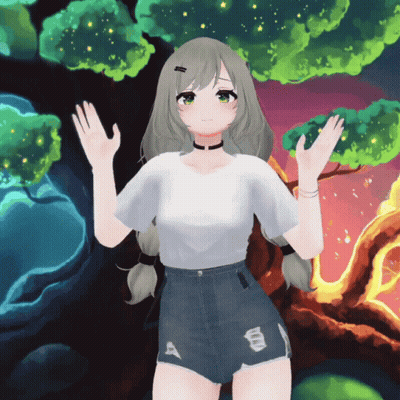 Girl In White Shirt And Blue Shorts With Letter A GIF
