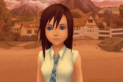 Girl in White Shirt and Blue Tie Field