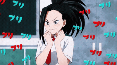 Girl In White Shirt And Red Tie At Blackboard With Chinese Characters GIF