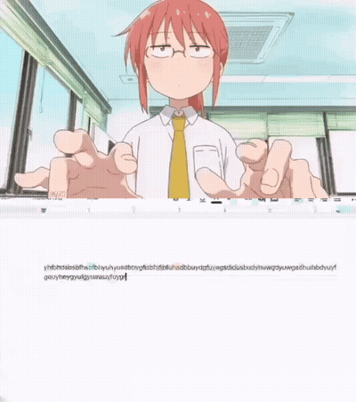 Girl In White Shirt And Yellow Tie On Screen GIF