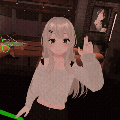 Girl In White Sweater Standing By Pool Table GIF