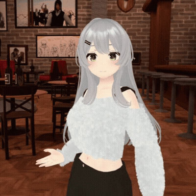 Girl In White Sweater Standing By Warning Sign GIF