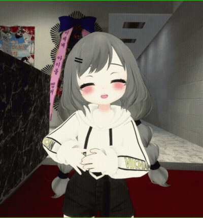 Girl In White Sweatshirt With Vichan GIF