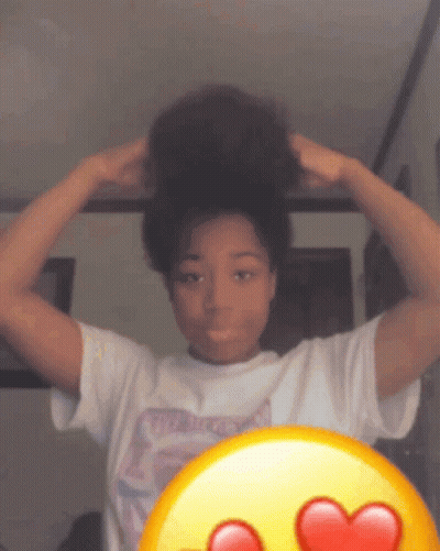 Girl In White T-Shirt Holding Hair Up GIF