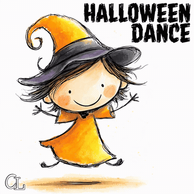 Girl In Witch Costume Halloween Dance GIF