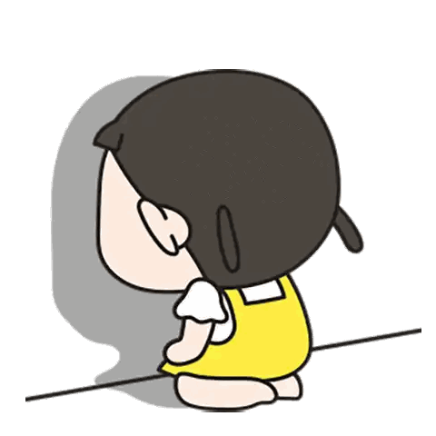 Girl In Yellow Dress Covering Face Sticker