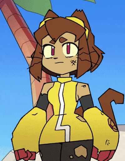 Girl In Yellow Outfit With X Face GIF