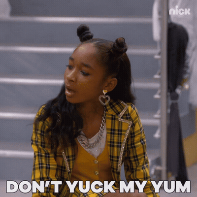 Girl In Yellow Plaid Jacket Don't Yuck My Yum GIF