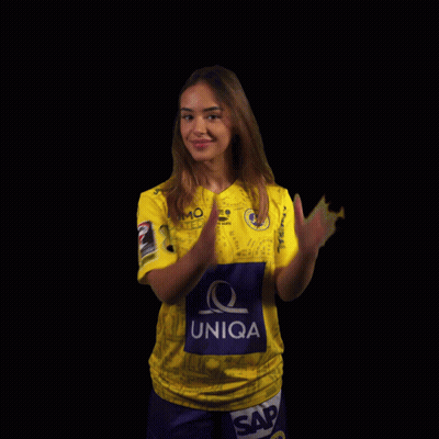 Girl In Yellow Shirt Saying Uniq GIF
