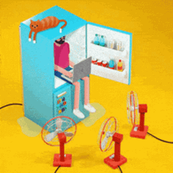 Girl Inside The Refrigerator Stay Cool GIF