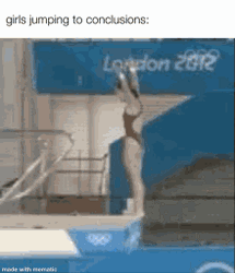 Girl Jumping From Diving Competition GIF