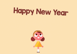 Girl Jumping Happy New Year Animated GIF