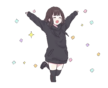Girl Jumping In Air Sticker