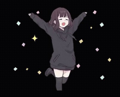 Girl Jumping In Black Hoodie And Knee High Socks GIF