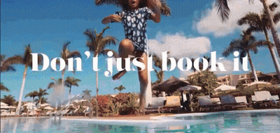 Girl Jumping Into Pool Don't Just Book It GIF