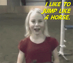 Girl Jumping Like A Horse