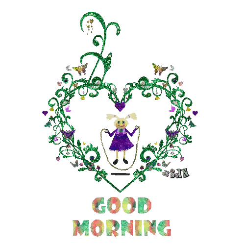 Girl Jumping Rope Good Morning Sticker