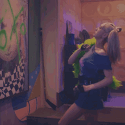 Girl Kicking The Poster GIF