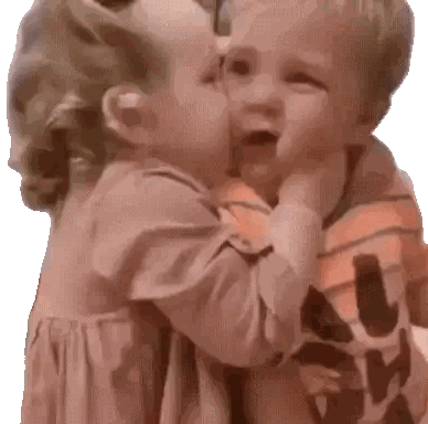 Girl Kissing Boy In U Shirt Sticker