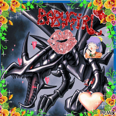 Girl Kissing Dragon Babygirl GIF