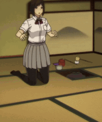 Girl Kneeling Flop GIF