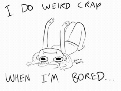 Girl Laying Back Doing Weird Crap When Bored GIF