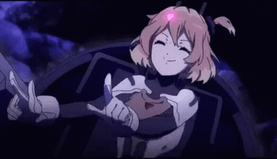 Girl Laying Down In Dark Room With Heart On Head GIF
