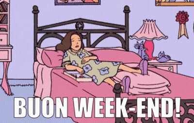 Girl Laying On Bed Buon Week-End GIF