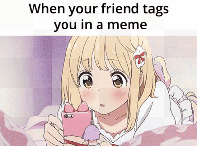 Girl Laying On Bed Looking At Phone When Your Friend Tags You In A Meme GIF