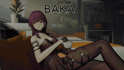 Girl Laying On Bed Saying Baka GIF
