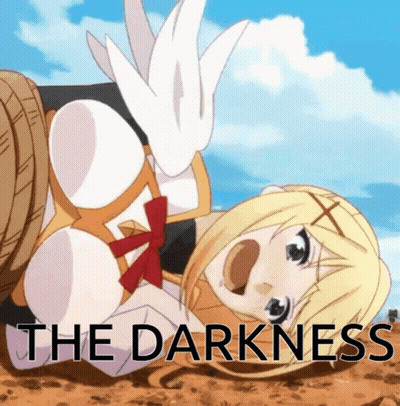 Girl Laying On Ground Saying The Darkness GIF
