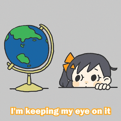 Girl Looking At Globe Keeping Eye On It GIF