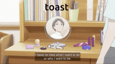 Girl Looking At Mirror Saying Toast GIF