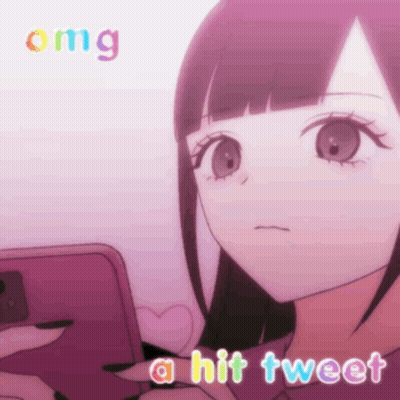 Girl Looking At Phone Saying Omg A Hit Tweet GIF