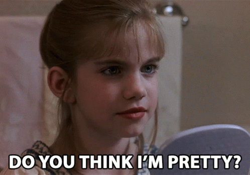 Girl Looking In Mirror Do You Think Im Pretty GIF